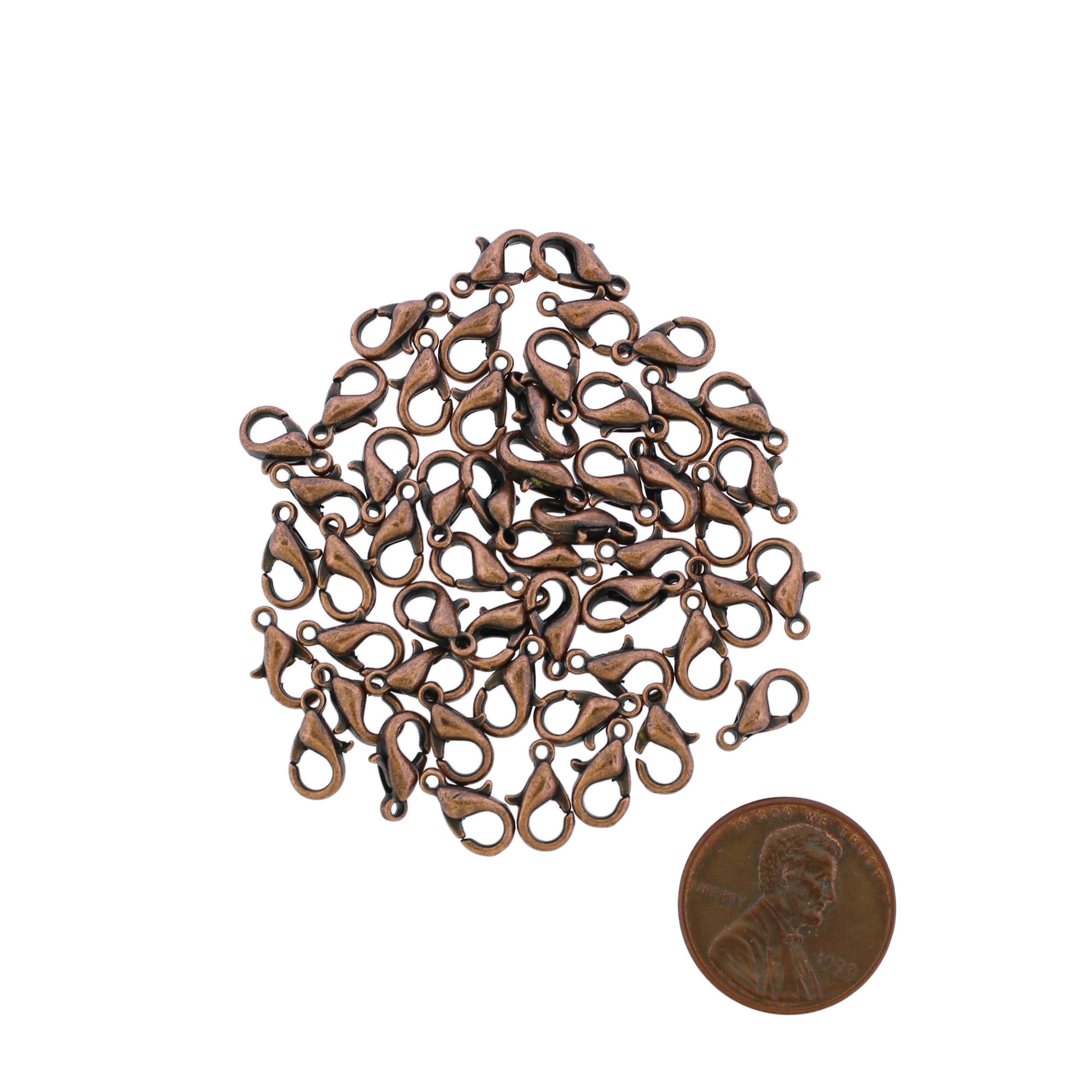 Antique Copper Tone Lobster Clasps 10mm x 6mm - 20 Clasps - FF307