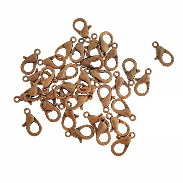Antique Copper Tone Lobster Clasps 16mm x 8mm - 50 Clasps - FF242