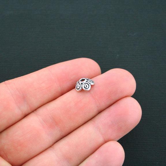 Capuchons de perles de ton argent antique - 10 mm x 3,5 mm - 20 pièces - SC1337