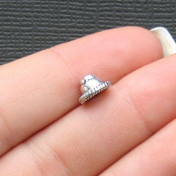 Capuchons de perles de ton argent antique - 8 mm x 5 mm - 12 pièces - SC1081