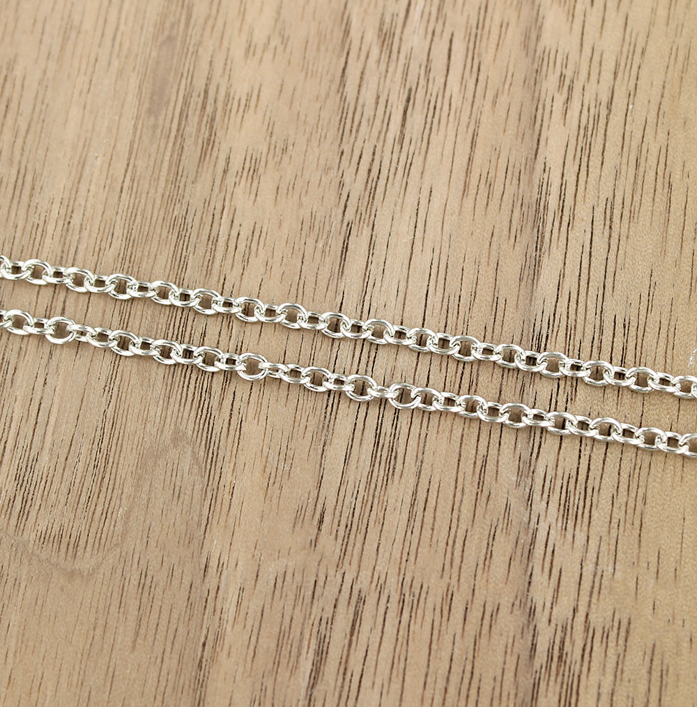 Antique Silver Tone Cable Chain Necklace 20" - 2mm - Choose Your Quantity!