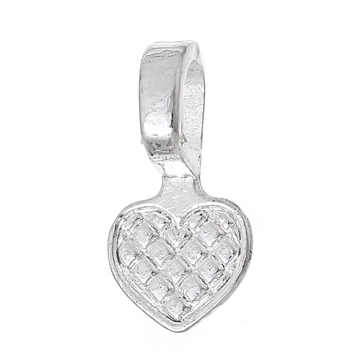 Antique Silver Tone Glue On Bails - 8mm x 16mm - 15 Pieces - FD239