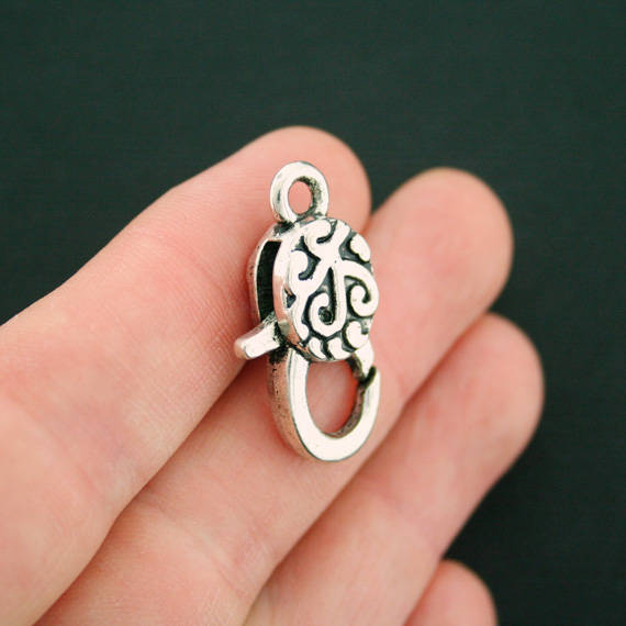 Antique Silver Tone Lobster Clasps 30mm x 16mm - 4 Clasps - FD540