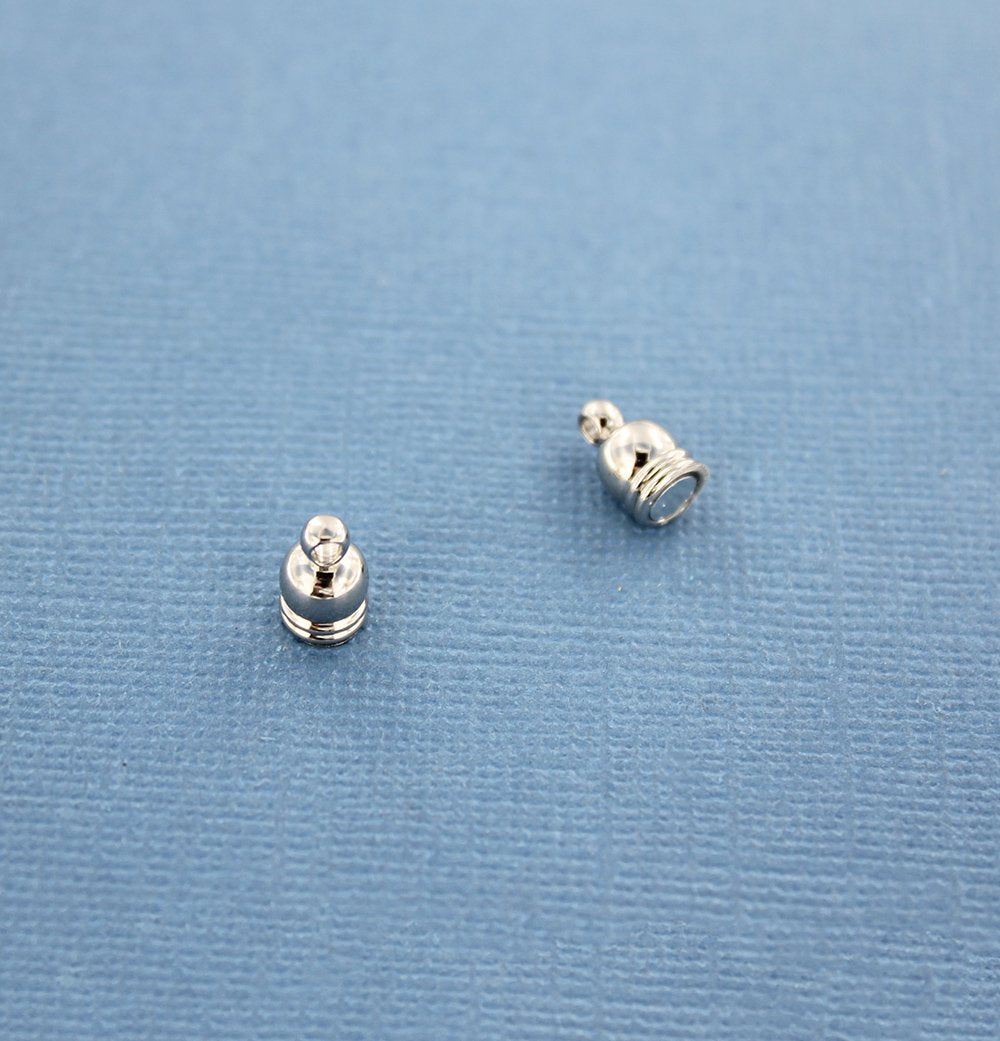 Fermoirs magnétiques argentés antiques - 18 mm x 6 mm - 2 fermoirs 4 pièces - Z707