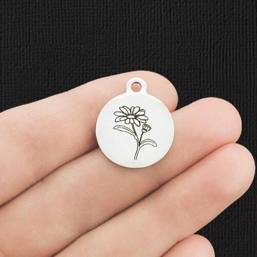 April Daisy Stainless Steel Charms - BFS001-5601