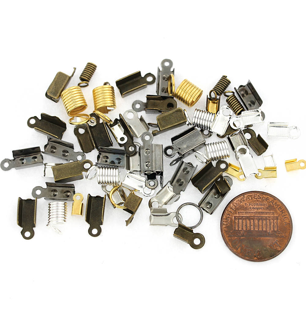 Assorted Coil and Crimp Ends - 3-14mm x 5-43mm - 50 Pieces - FD382