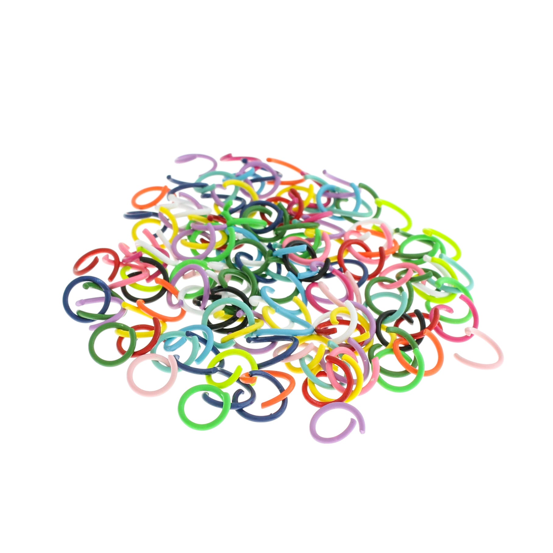 Assorted Rainbow Enamel Plated Jump Rings 10.5mm x 1mm - Open 18 Gauge - 500 Rings - J200