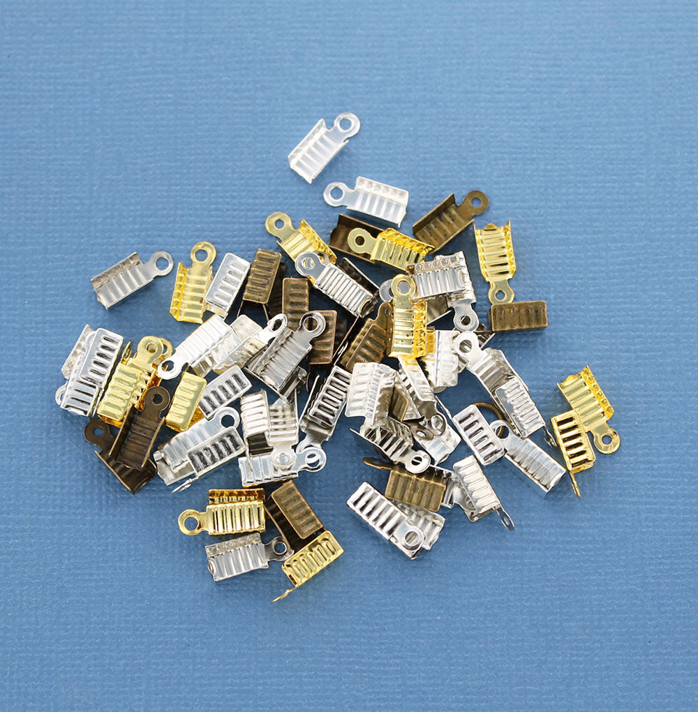 Assorted Tone Cord Ends - 12mm x 5mm - 100 Pieces - FD401