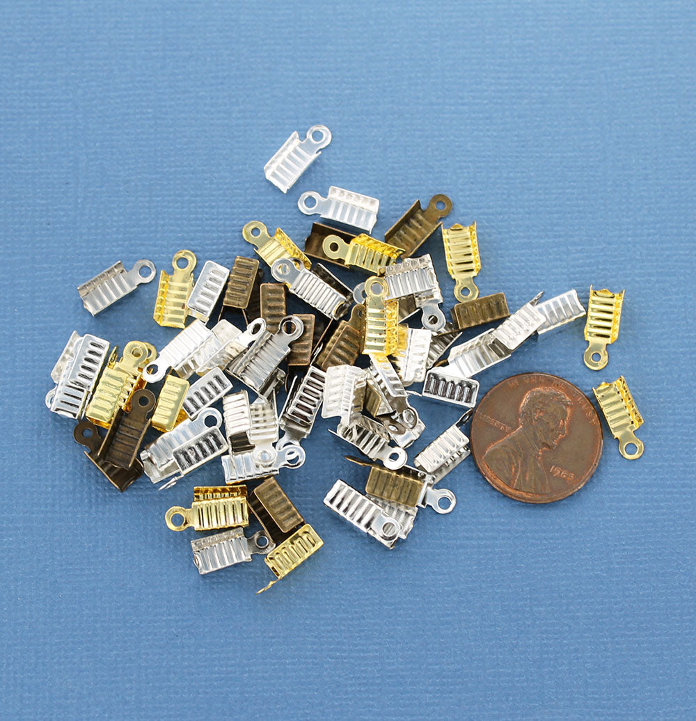 Assorted Tone Cord Ends - 12mm x 5mm - 100 Pieces - FD401