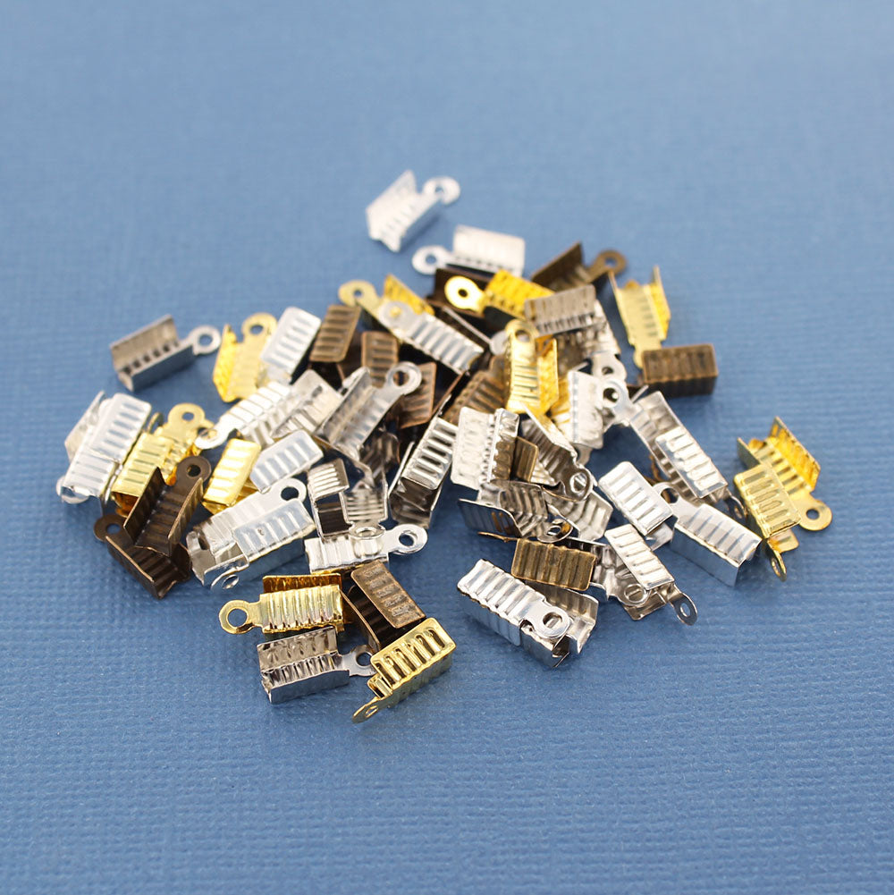 Assorted Tone Cord Ends - 12mm x 5mm - 100 Pieces - FD401