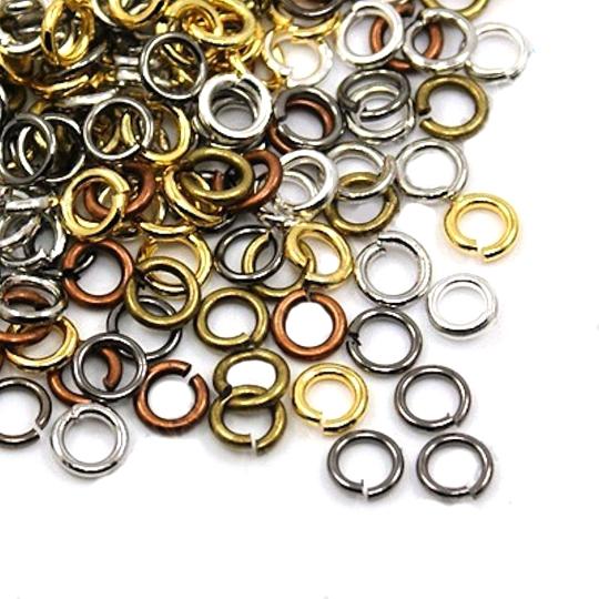 Assorted Tone Jump Rings 6mm - Open 18 Gauge - 100 Rings - J041
