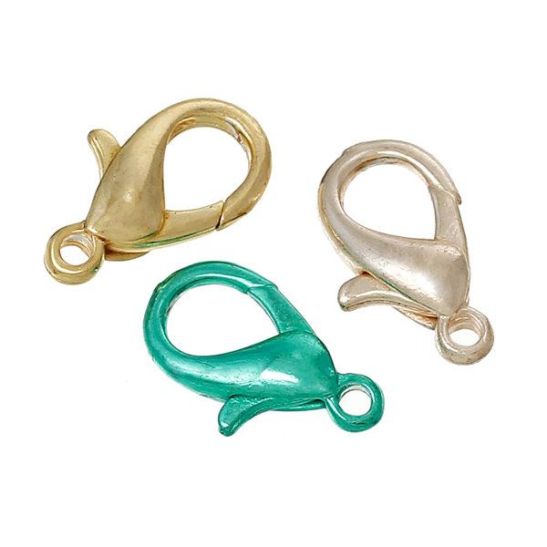 Assorted Tone Lobster Clasps 15mm x 9mm - 25 Clasps 5 of each Color  - FF225