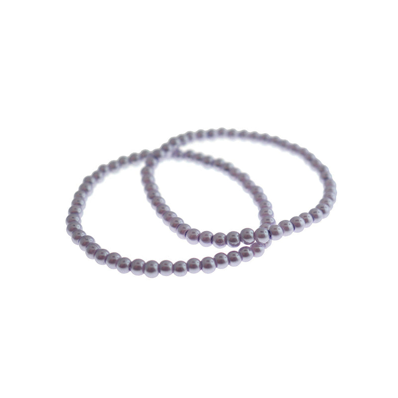 Bracelet perle de verre ronde 4mm - 8mm - Choisissez votre taille - Cyan - BB137