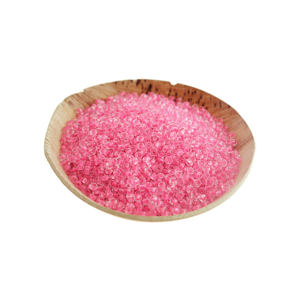 Perles de verre de rocaille 3mm - Glow in the Dark Hot Pink -100g 4160 Perles - BD1399