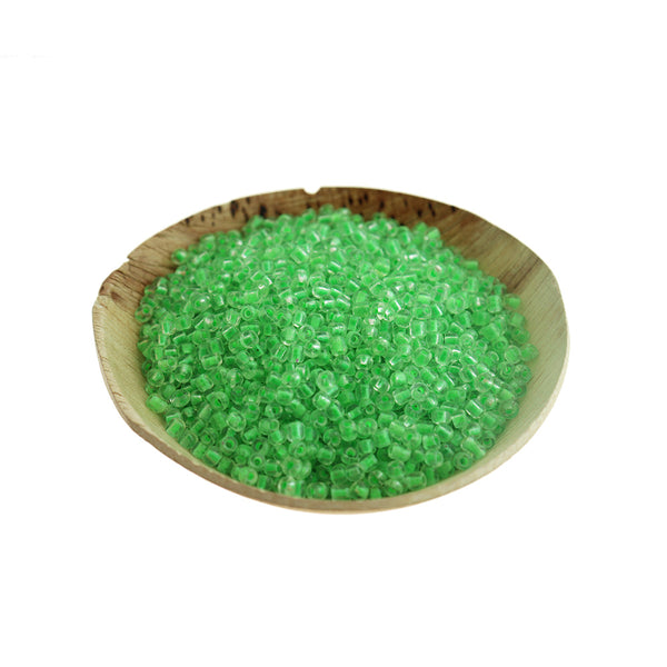 Seed Glass Beads 3mm - Glow in the Dark Green -100g 4160 Beads - BD1426
