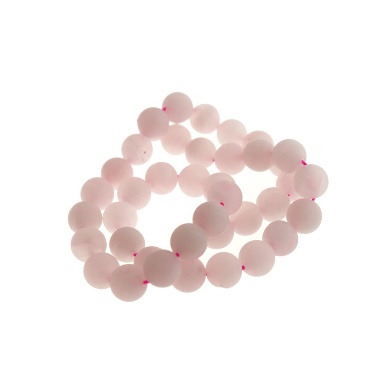 Round Natural Rose Quartz Beads 6mm - 10mm - Choose Your Size - Petal Pink - 1 Full Strand - BD1704