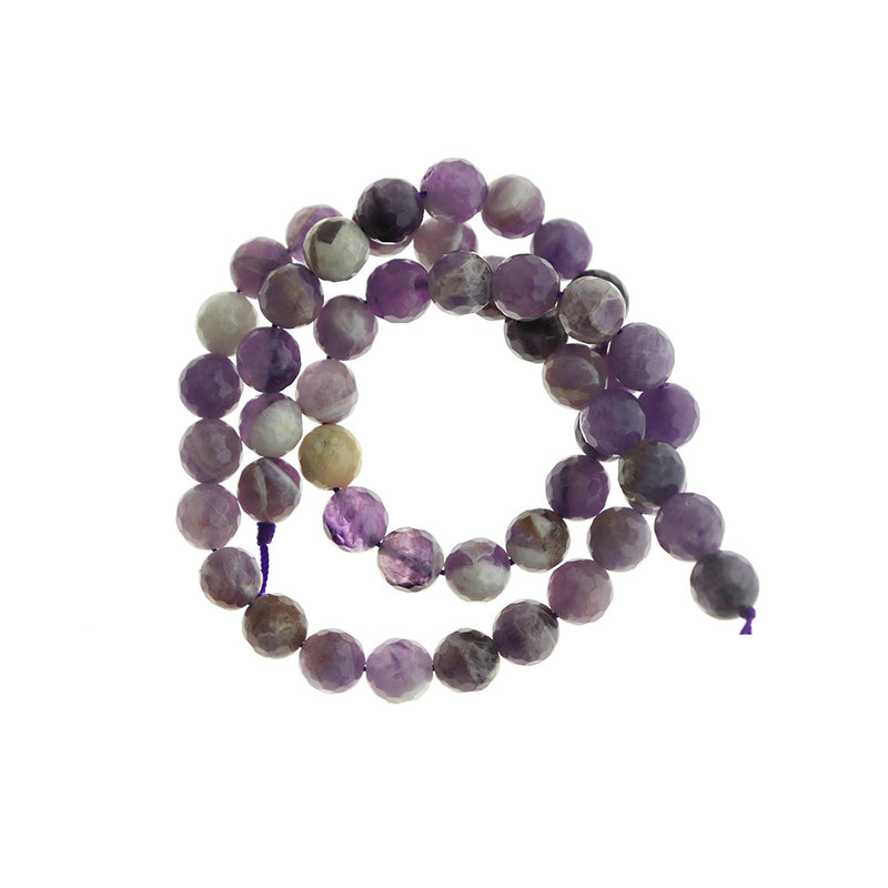 Faceted Natural Amethyst Beads 8mm - Purple Tones - 1 Strand 49 beads - BD1713