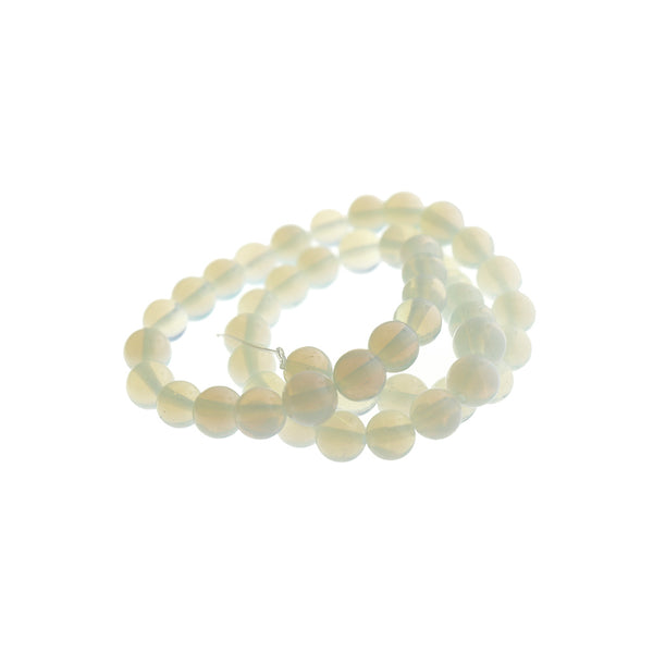 Round Opalite Beads 8mm or 10mm - Choose Your Size - Creamy White - 1 Full 15.7" Strand - BD1714