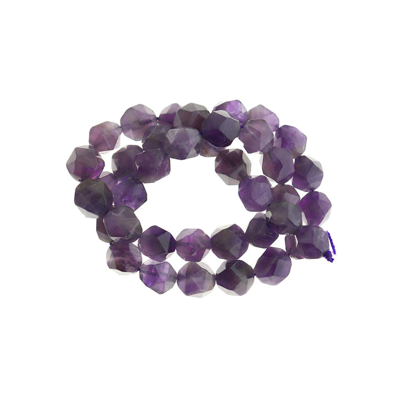 Faceted Natural Amethyst Beads 6mm or 10mm - Choose Your Size -  Royal Purple - 1 Full 15.3" Strand - BD1763