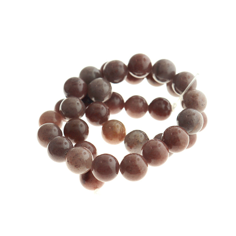 Round Natural Aventurine Beads 6mm - 10mm - Choose Your Size - Mottled Purple - 1 Full 15.5" Strand - BD1788