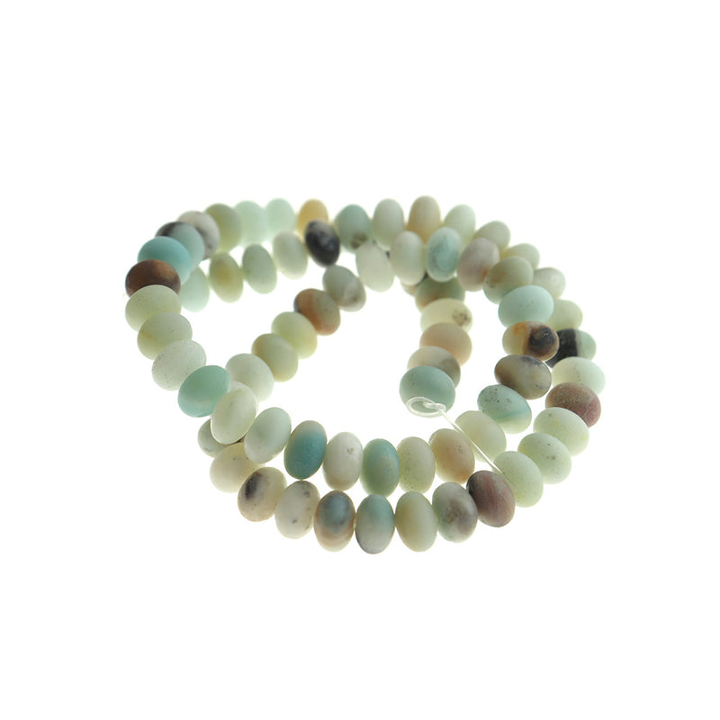 Abacus Natural Amazonite Beads 8mm or 12mm - Choisissez votre taille - Serene Beach Tones - 1 Full 15" Strand - BD1794