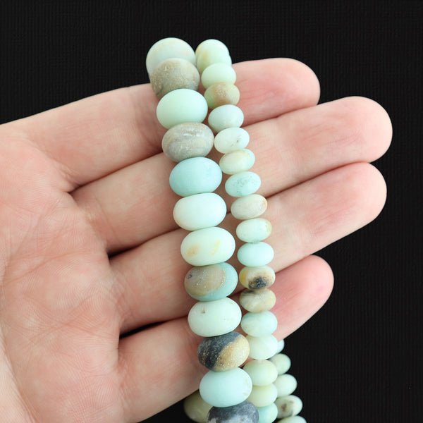 Abacus Natural Amazonite Beads 8mm or 12mm - Choose Your Size - Serene Beach Tones - 1 Full 15" Strand - BD1794