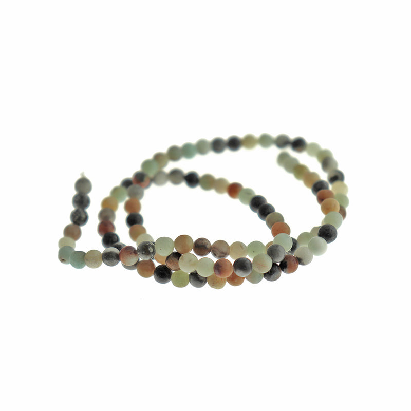 Round Natural Amazonite Beads 4mm - 14mm - Choose Your Size - Serene Beach Tones - 1 Full 15" - 15.7" Strand - BD1801