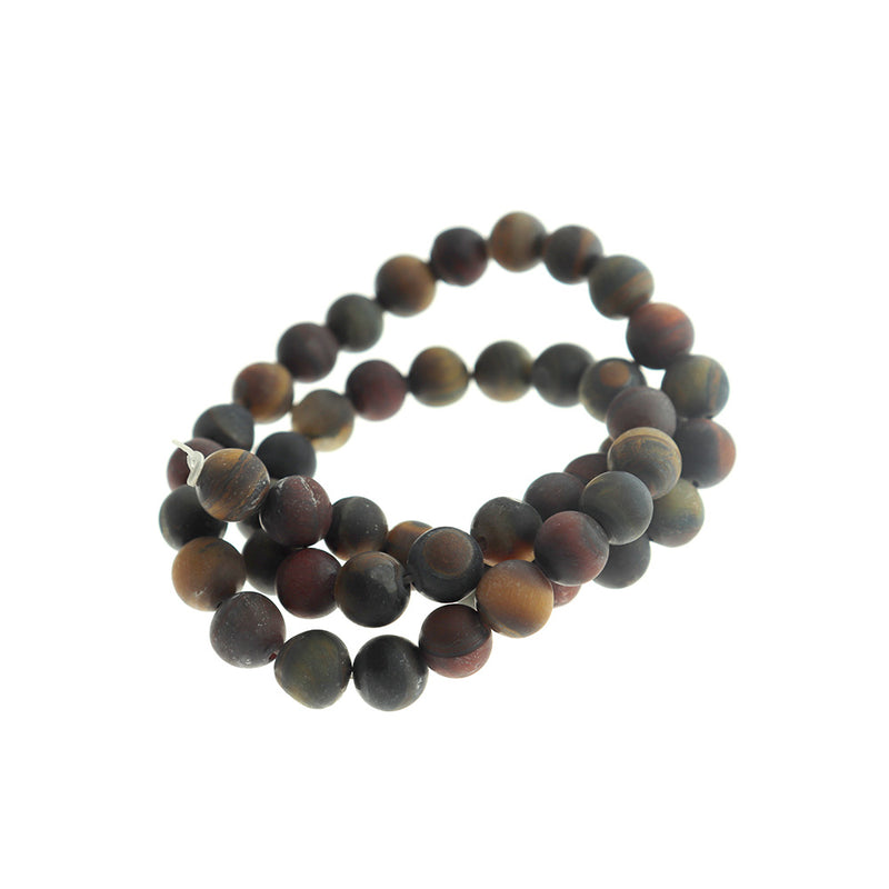 Round Natural Tigers Eye Beads 6mm - 10mm - Choose Your Size - Golden Reddish Brown - 1 Full 15.5" Strand - BD1806