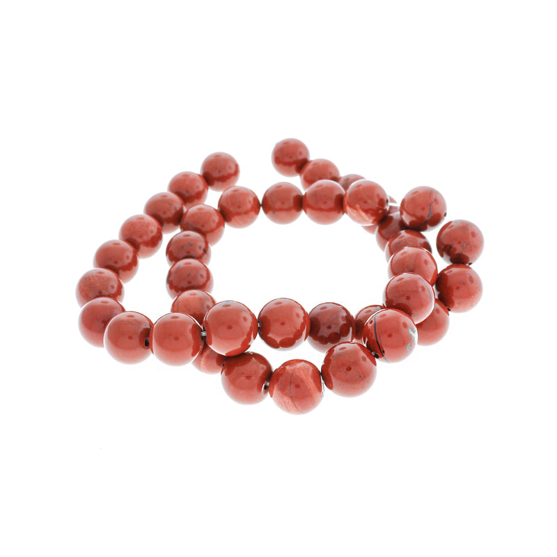 Round Natural Red Jasper Beads 4mm - 12mm - Choose Your Size - Brick Red - 1 Full 15" Strand - BD1820