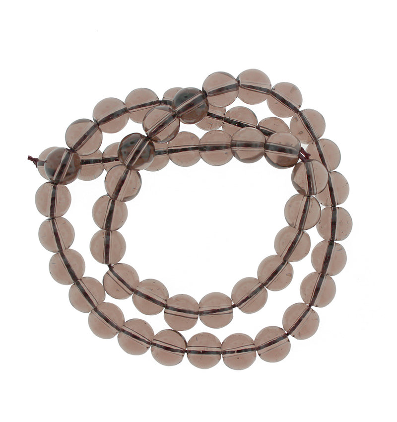 Round Natural Quartz Gemstone Beads 4mm - 10mm - Choose Your Size - Smoky Brown - 1 Full 15.5" Strand - BD1867