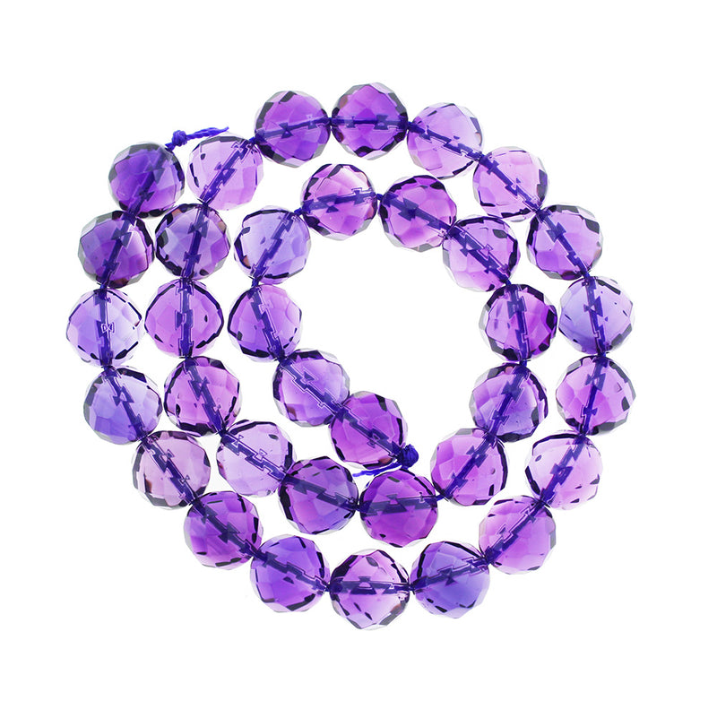 Faceted Natural Amethyst Beads 6mm -10mm - Choose Your Size -  Royal Purple - 10 Beads - BD1869
