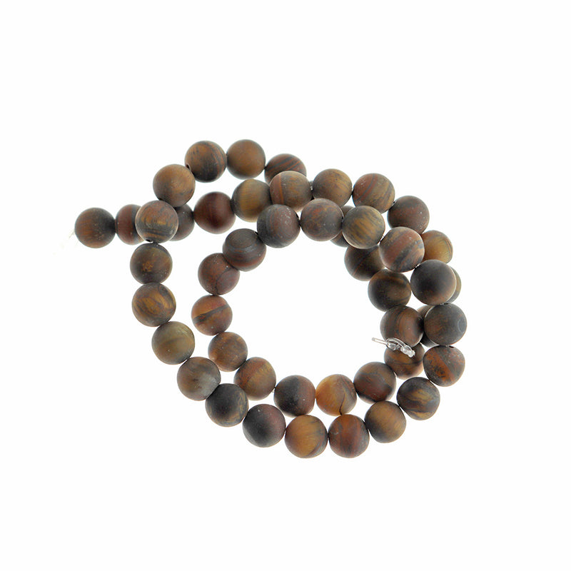 Round Natural Tigers Eye Beads 6mm or 8mm - Choose Your Size - Golden Reddish Brown - 1 Full 15.1" Strand - BD2557