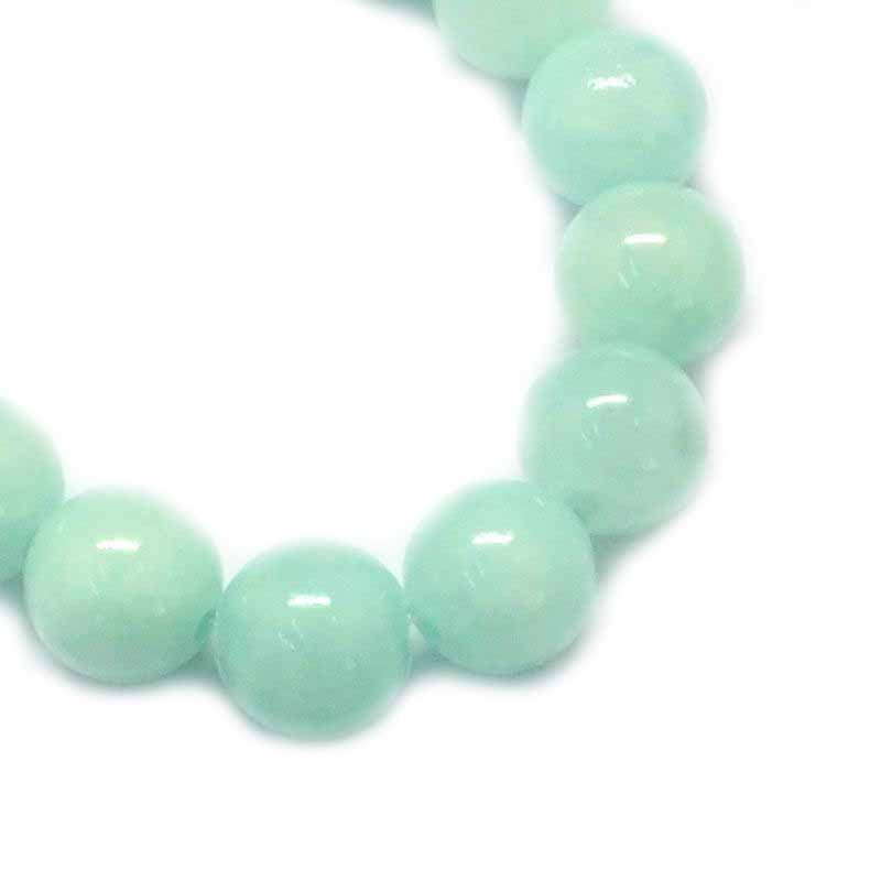 Perles de jade naturelles rondes 4mm - Vert menthe - 20 perles - BD967
