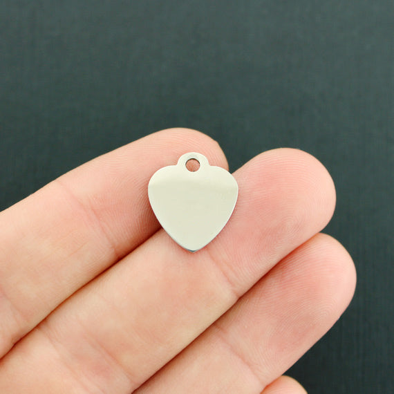 Belles petites breloques en forme de cœur en acier inoxydable à l'intérieur et à l'extérieur - BFS012-5038