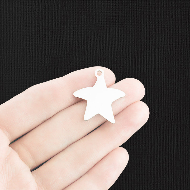Surfer Girl Stainless Steel Starfish Charms - BFS019-0953