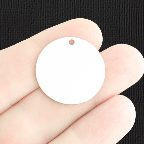 Breloque ronde personnalisée en acier inoxydable de 25 mm - Personnalisée - Double face