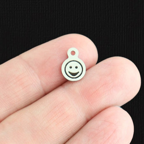 Happy Face Acier Inoxydable Boucles 8mm Charms - BFS004-6842