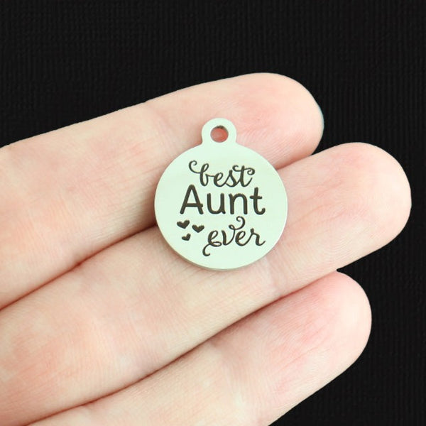 Best Aunt Ever Stainless Steel Charms - BFS001-6853