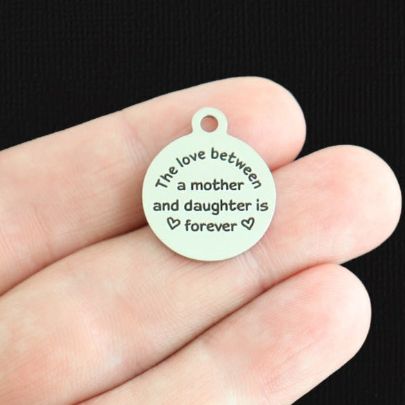 Mother Daughter Stainless Steel Charms - The love between is forever - BFS001-6857