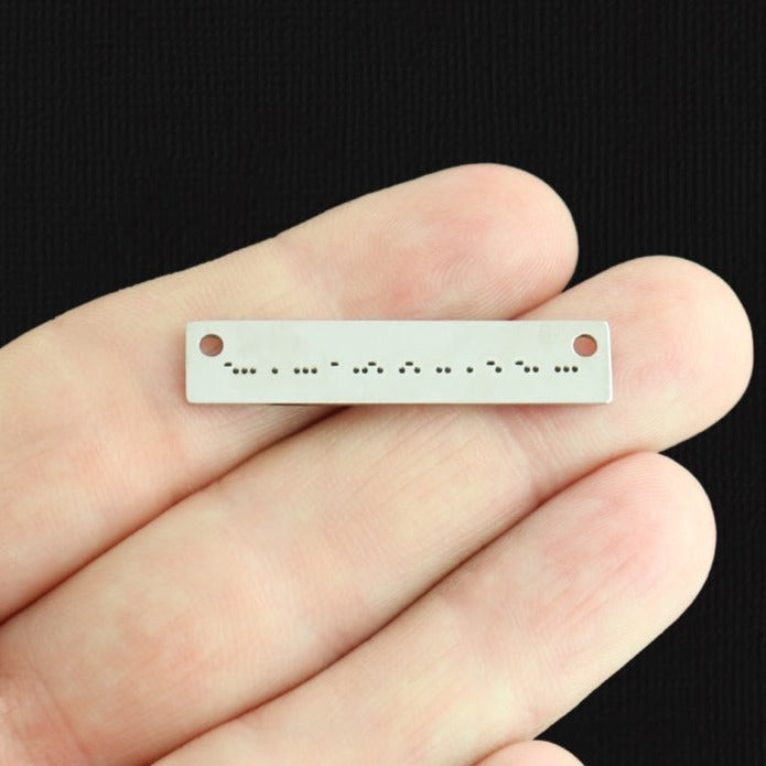 Best Friends Morse Code Stainless Steel Connector Charms - BFS017-7887