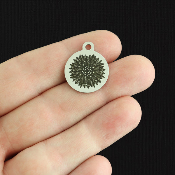Sunflower Stainless Steel Charms - BFS001-7896