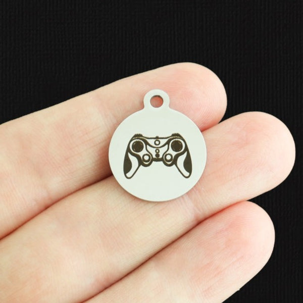 Video Game Controller Stainless Steel Charms - BFS001-7940