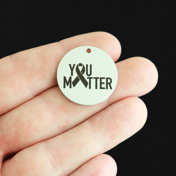 You Matter Stainless Steel 25mm Round Charms - BFS009-8011