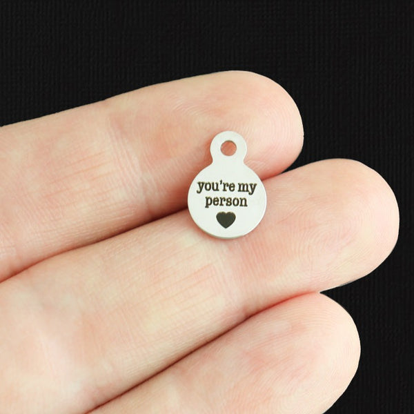 Tu es ma personne Breloques en acier inoxydable 10 mm - BFS006-8042
