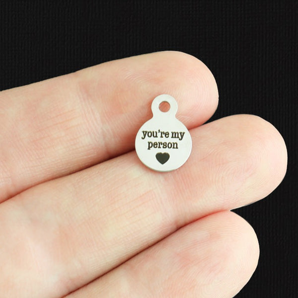 You're my person Stainless Steel 10mm Loop Charms - BFS006-8042