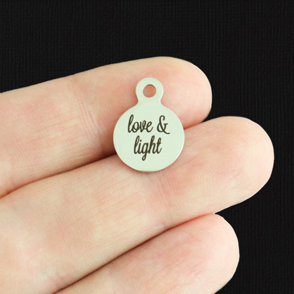 Love & Light Stainless Steel 13mm Loop Charms - BFS008-8065