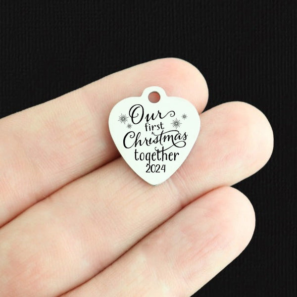 Our First Christmas Together 2024 Stainless Steel Charms - BFS011-8075