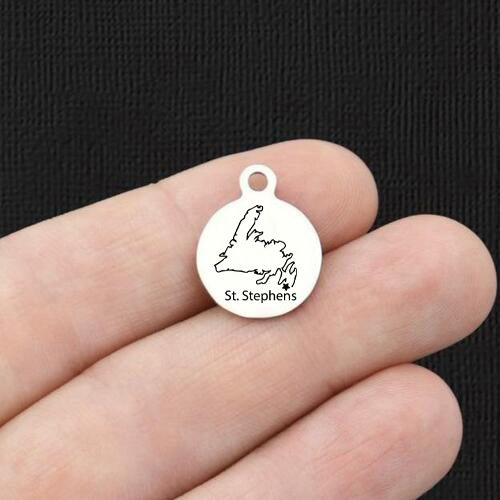 St. Stephens Stainless Steel Small Round Charms - BFS002-8076