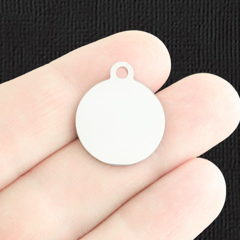 Charm rond en acier inoxydable personnalisé - personnalisé - double face