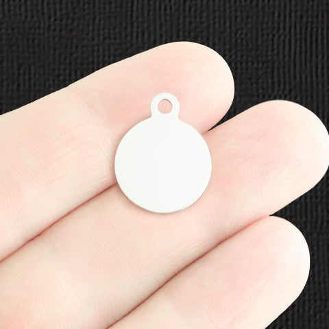 Petit Charme Rond en Acier Inoxydable Personnalisé - Personnalisé - Double Face